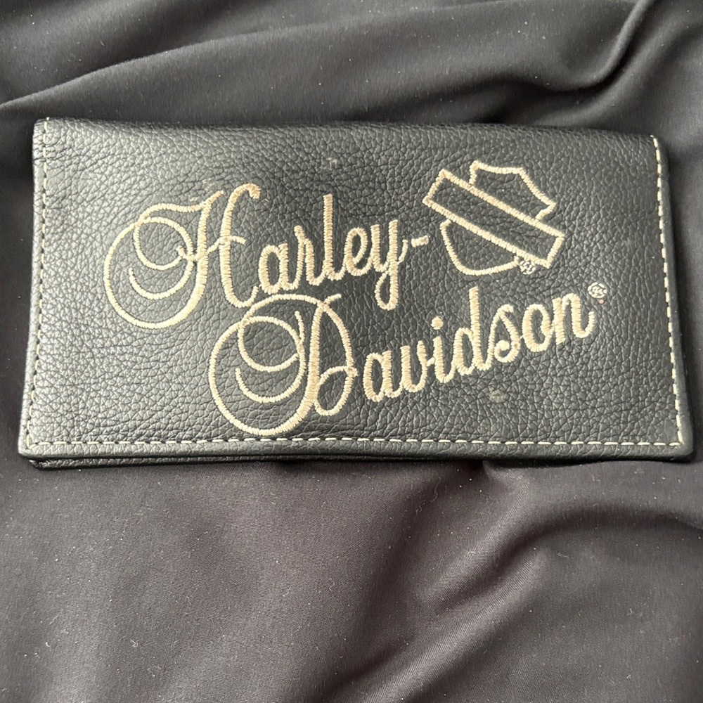 Harley-Davidson Brown and Gold Leather Wallet
